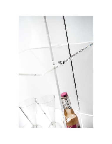Iplex - Step Libreria a forma di scala in plexiglass Trasparente,. - ideale per arredo bagno cucina casa - 41x185x36 cm