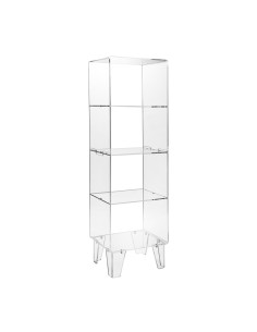 Iplex - Partout Mobiletto in plexiglass Trasparente con ripiani,. - ideale per arredo bagno salotto casa - 39,5x131,5x30 cm 2