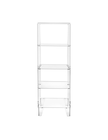 Iplex - Partout Mobiletto in plexiglass Trasparente con ripiani,. - ideale per arredo bagno salotto casa - 39,5x131,5x30 cm