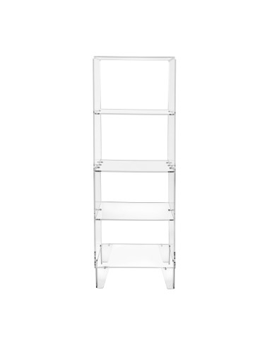 Iplex - Partout Mobiletto in plexiglass Trasparente con ripiani,. - ideale per arredo bagno salotto casa - 39,5x131,5x30 cm