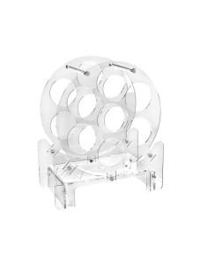 Iplex - Enoteca Cantina da tavolo in plexiglass Trasparente a 7 fori per bottiglie da vino e champagne,. - 37,5x44x18,5 cm