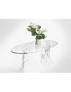 Iplex - Flor Tavolino da caffè in plexiglass Trasparente tagliato a laser,. - 120x35x60 cm 2