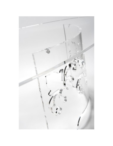 Iplex - Flor Tavolino da caffè in plexiglass Trasparente tagliato a laser,. - 120x35x60 cm
