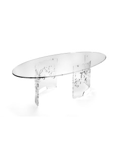 Iplex - Flor Tavolino da caffè in plexiglass Trasparente tagliato a laser,. - 120x35x60 cm