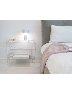 Iplex - Foyer Comodino Consolle veneziana in cristallo acrilico Trasparente tagliato a laser,. - 54x48,5x25 cm 2