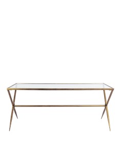 Blanc D' Ivoire - Tavolo Anatole vetro e metallo finitura in ottone dorato cm 185x79,5x78 h