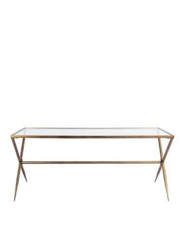 Blanc D' Ivoire - Tavolo Anatole vetro e metallo finitura in ottone dorato cm 185x79,5x78 h