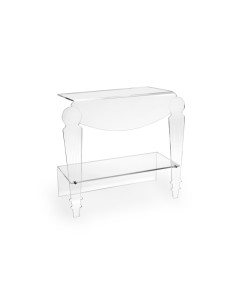 Iplex - Foyer Comodino Consolle veneziana in cristallo acrilico Trasparente tagliato a laser,. - 54x48,5x25 cm
