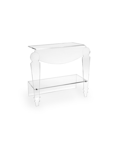 Iplex - Foyer Comodino Consolle veneziana in cristallo acrilico Trasparente tagliato a laser,. - 54x48,5x25 cm