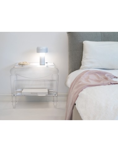 Iplex - Foyer Comodino Consolle veneziana in cristallo acrilico Trasparente tagliato a laser,. - 54x48,5x25 cm