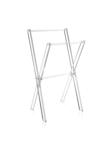 iPLEX - XFile Portasciugamani in plexiglass PMMA Trasparente. - arredamento casa bagno Made in Italy - 38x80x38 cm