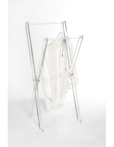 iPLEX - XFile Portasciugamani in plexiglass PMMA Trasparente. - arredamento casa bagno Made in Italy - 38x80x38 cm