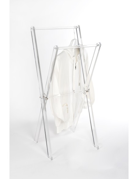 iPLEX - XFile Portasciugamani in plexiglass PMMA Trasparente. - arredamento casa bagno Made in Italy - 38x80x38 cm