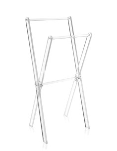 iPLEX - XFile Portasciugamani in plexiglass PMMA Trasparente. - arredamento casa bagno Made in Italy - 38x80x38 cm