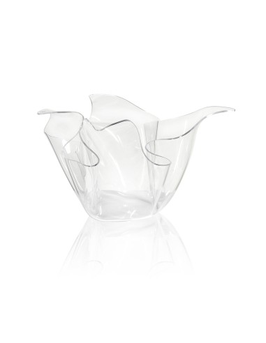 iPLEX - Vaso linea Drappeggi in plexiglass PMMA Trasparente Made in Italy - fioriera portaghiaccio - 45x29x45 cm