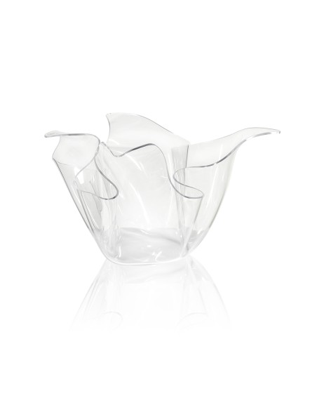 iPLEX - Vaso linea Drappeggi in plexiglass PMMA Trasparente Made in Italy - fioriera portaghiaccio - 45x29x45 cm
