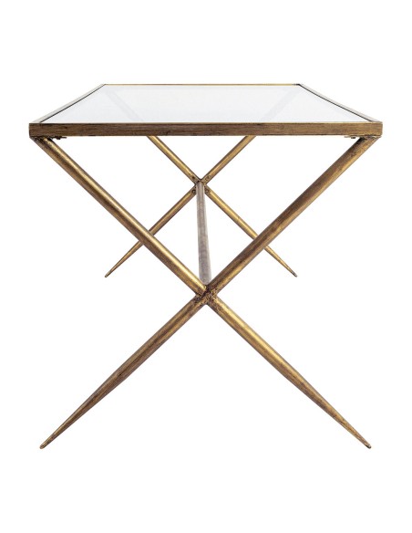 Blanc D' Ivoire - Tavolo Anatole vetro e metallo finitura in ottone dorato cm 185x79,5x78 h
