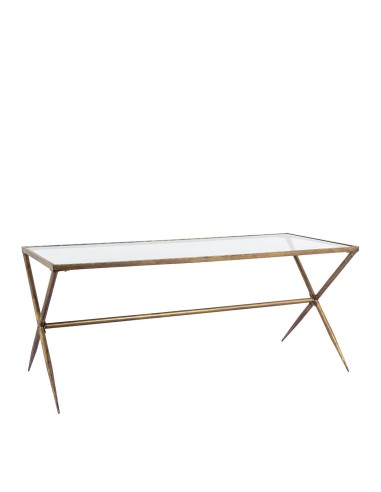 Blanc D' Ivoire - Tavolo Anatole vetro e metallo finitura in ottone dorato cm 185x79,5x78 h