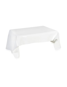 iPLEX - Tavolino basso linea Drappeggi in plexiglass PMMA color bianco pieno Made in Italy - Trasparente - 115x39x77 cm 2