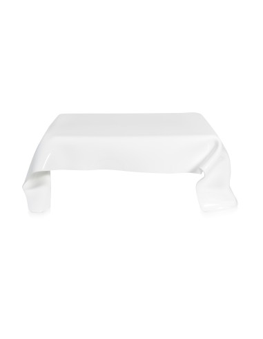 iPLEX - Tavolino basso linea Drappeggi in plexiglass PMMA color bianco pieno Made in Italy - Trasparente - 115x39x77 cm