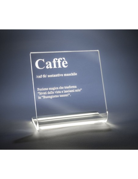 iPLEX Design - Lucilio Lampada Caffe' in plexiglass - Trasparente - 20x20x9 cm