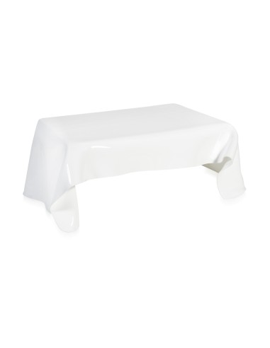 iPLEX - Tavolino basso linea Drappeggi in plexiglass PMMA color bianco pieno Made in Italy - Trasparente - 115x39x77 cm