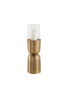 Blanc D' Ivoire - Portacandela Comete MM  in alluminio finitura oro ø 17xH 59 cm