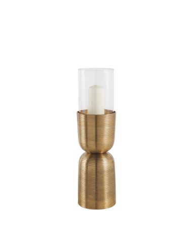 Blanc D' Ivoire - Portacandela Comete MM  in alluminio finitura oro ø 17xH 59 cm