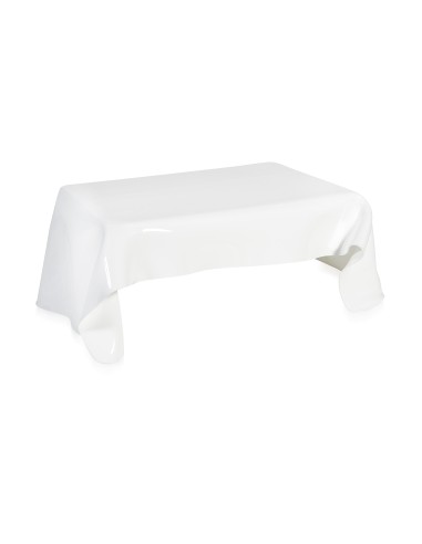 iPLEX - Tavolino basso linea Drappeggi in plexiglass PMMA color bianco pieno Made in Italy - Trasparente - 115x39x77 cm