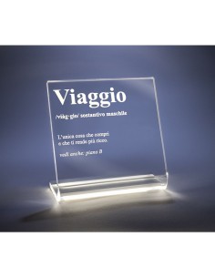 iPLEX Design - Lucilio Lampada Viaggio in plexiglass - Trasparente - 20x20x9 cm