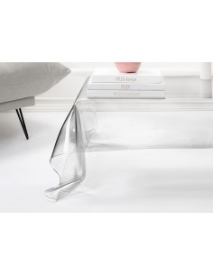 iPLEX - Tavolino basso in plexiglass Trasparente drappeggiato a mano Made in Italy - 115x39x77 cm 2