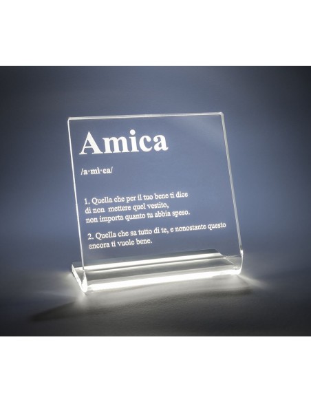 iPLEX Design - Lucilio Lampada Amica in plexiglass - Trasparente - 20x20x9 cm