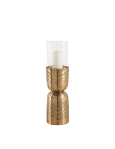 Blanc D' Ivoire - Portacandela Comete MM  in alluminio finitura oro ø 17xH 59 cm