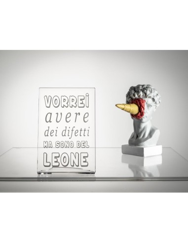 iPLEX Design - Zodiac Leone in plexiglass - Trasparente - 10x15x6 cm