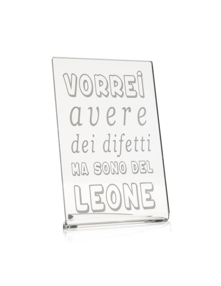 iPLEX Design - Zodiac Leone in plexiglass - Trasparente - 10x15x6 cm