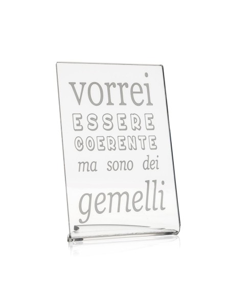 iPLEX Design - Zodiac Gemelli in plexiglass - Trasparente - 10x15x6 cm