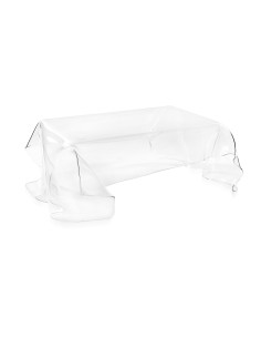 iPLEX - Tavolino basso in plexiglass Trasparente drappeggiato a mano Made in Italy - 115x39x77 cm