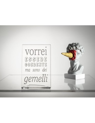iPLEX Design - Zodiac Gemelli in plexiglass - Trasparente - 10x15x6 cm