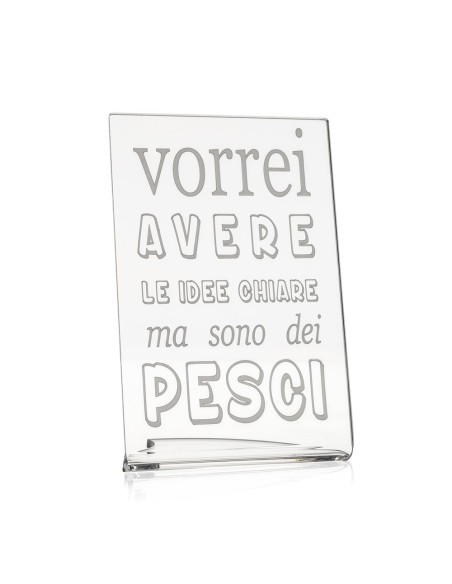 iPLEX Design - Zodiac Pesci in plexiglass - Trasparente - 10x15x6 cm