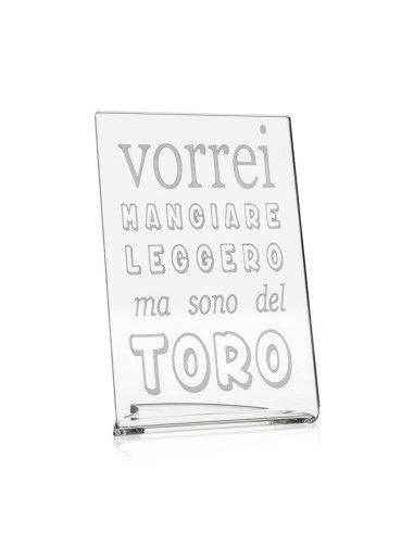 iPLEX Design - Zodiac Toro in plexiglass - Trasparente - 10x15x6 cm