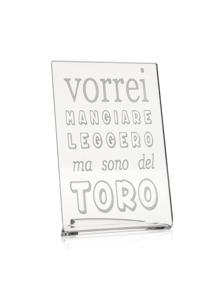 iPLEX Design - Zodiac Toro in plexiglass - Trasparente - 10x15x6 cm