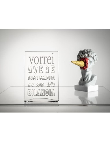 iPLEX Design - Zodiac Bilancia in plexiglass - Trasparente - 10x15x6 cm