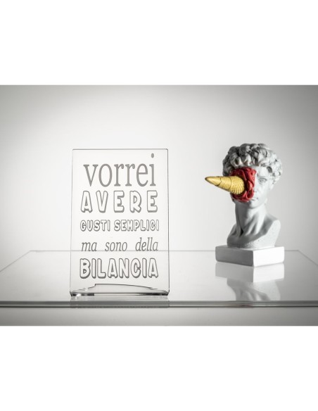 iPLEX Design - Zodiac Bilancia in plexiglass - Trasparente - 10x15x6 cm