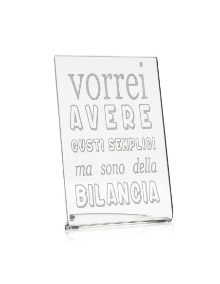 iPLEX Design - Zodiac Bilancia in plexiglass - Trasparente - 10x15x6 cm