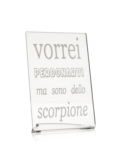 iPLEX Design - Zodiac Scorpione in plexiglass - Trasparente - 10x15x6 cm