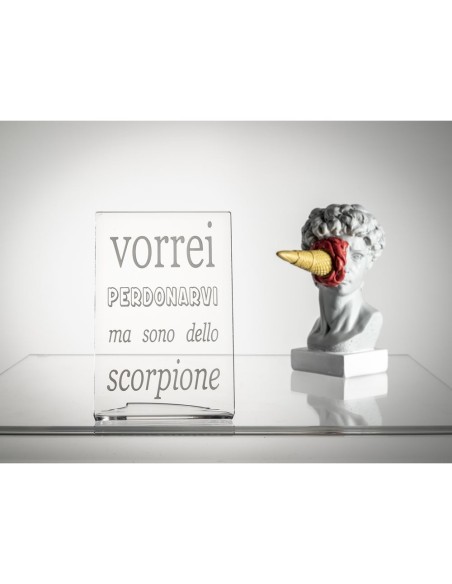 iPLEX Design - Zodiac Scorpione in plexiglass - Trasparente - 10x15x6 cm