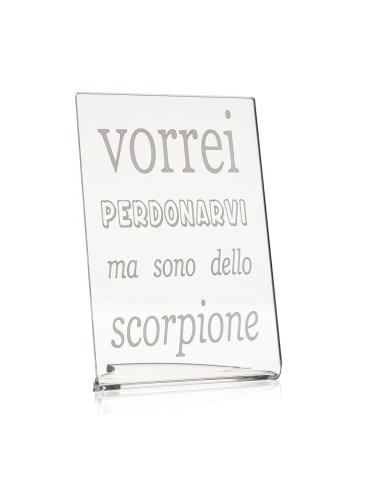 iPLEX Design - Zodiac Scorpione in plexiglass - Trasparente - 10x15x6 cm