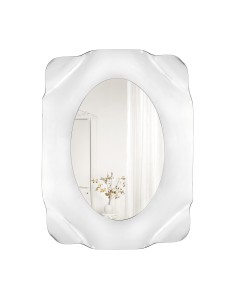 iPLEX - Specchiera linea Drappeggi in plexiglass Trasparente, cornice drappeggiata a mano,. - 72x95x11 cm
