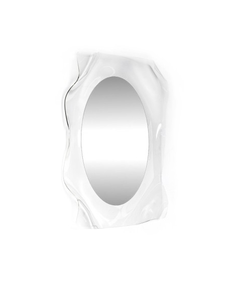 iPLEX - Specchiera linea Drappeggi in plexiglass Trasparente, cornice drappeggiata a mano,. - 72x95x11 cm