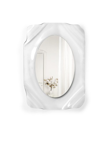 iPLEX - Specchiera linea Drappeggi in plexiglass Trasparente, cornice drappeggiata a mano,. - 72x95x11 cm